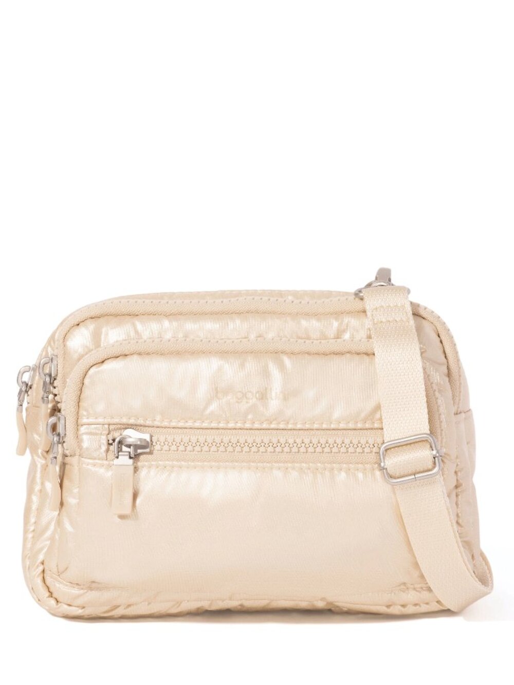 baggallini Champagne Puff Triple Zip Bagg/NWT